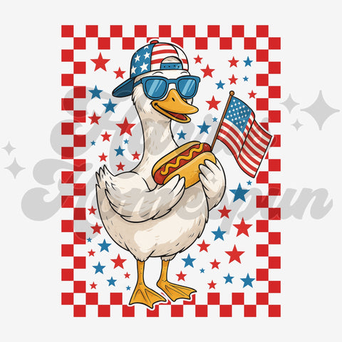 Boy Patriotic Goose DTF Print