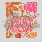 Pink Zebra Print Pumpkin DTF Print