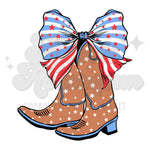 Cowgirl Boots with Bow DTF Print