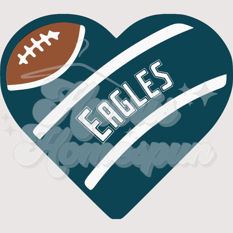 Eagles Heart Football DTF Print