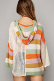 Hooded Stripe Colorblock Sweater