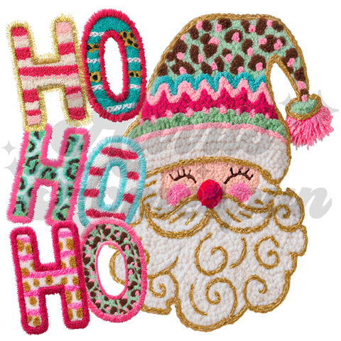 HoHoHo Santa Faux Yarn DTF Print