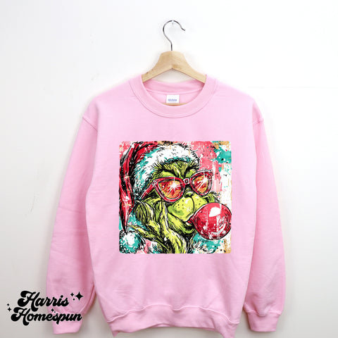 Green Guy Blowing Bubble Completed Top