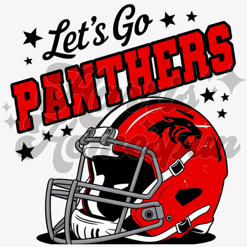 Let’s Go Panthers Helmet DTF Print
