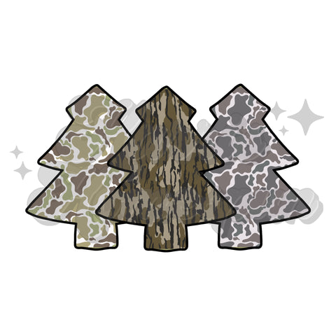 Camo Tree Trio DTF Print