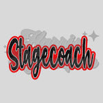 Stagecoach Elementary Black and Red Faux Glitter DTF Print