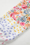White Floral Patchwork Sleeves Pullover