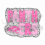 Pink Panthers with Dots DTF Print