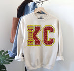 KC Chiefs Faux Glitter DTF Print