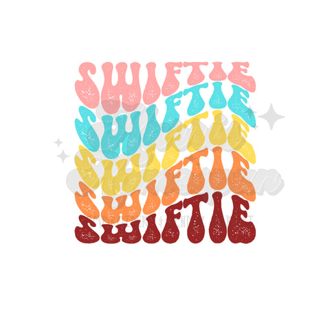 Swiftie Colorful Wave Font DTF Print