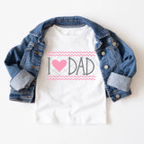 I Love Dad Faux Smock DTF Print