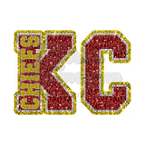 KC Chiefs Faux Glitter DTF Print