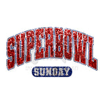 Superbowl Sunday Faux Glitter DTF Print