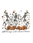 Fall Breeze Skeletons DTF Print