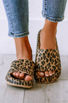 Leopard Print Thick Sole Slip Ons