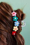 Multicolor Flowers Claw Clip