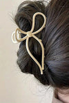 Metal Bow Ivory Claw Clip