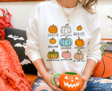 Different Kinds of Pumpkins DTF Print