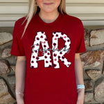 AR Razorbacks White/ Red Leopard DTF Print