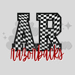 AR Razorbacks Checkered DTF Print