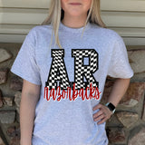 AR Razorbacks Checkered DTF Print