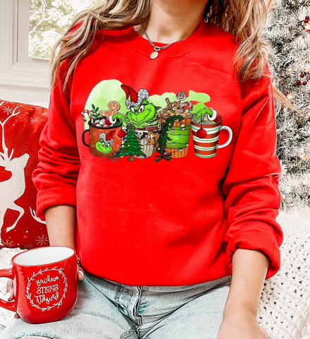 Grinch Coffee DTF Print