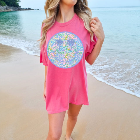 Colorful Summer Smiley DTF Print