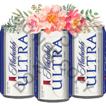 Michelob Ultra Floral DTF Print