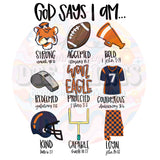 God Says War Eagle DTF Print