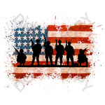 Patriotic Soldiers in Flag DTF Print