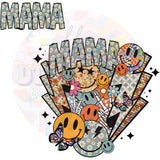 Mama Retro Smiley Cluster DTF Print