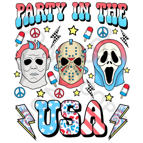 Party in the USA Spooky DTF Print