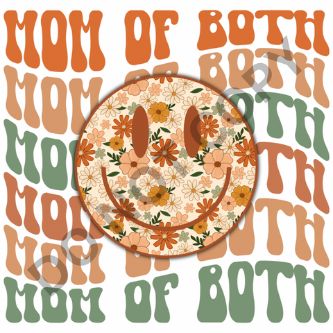 Fall Floral Smiley Mom of Both DTF Print
