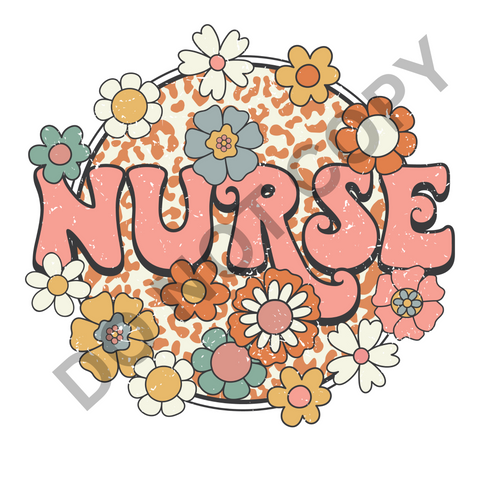 Nurse Flower DTF Print