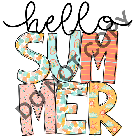 Hello Summer  DTF Print