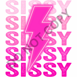 Hot Pink Sissy LB Repeat DTF Print