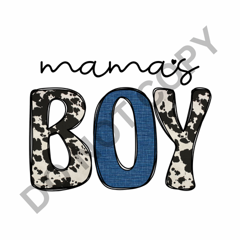 Mama’s Boy Cow and Blue DTF Print