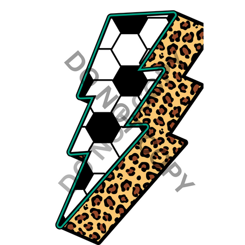 Soccer Lightening Bolt DTF Print