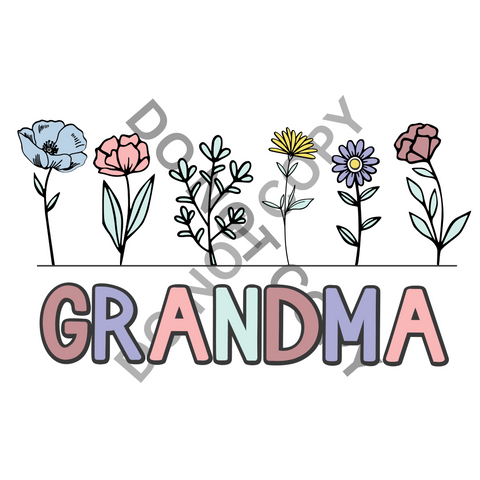 Flower Grandma DTF Print