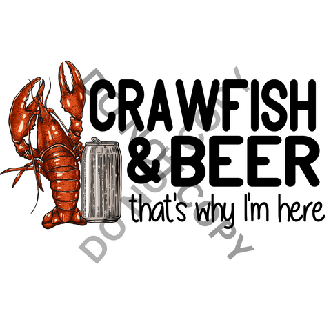 Crawfish and Beer DTF Print