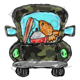 Camo Fishing Truck DTF Print (Personalization is Optional)