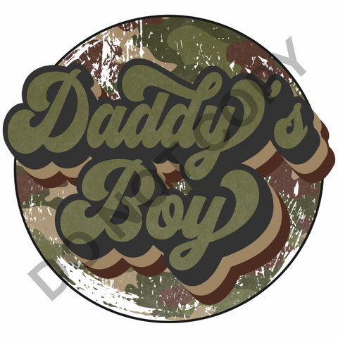 Daddy’s Boy Camo Circle DTF Print