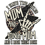 Two Titles Mom and Bonus Mom DTF Print