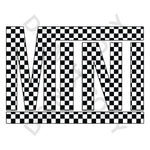 Black and White Checkered Mini DTF Print