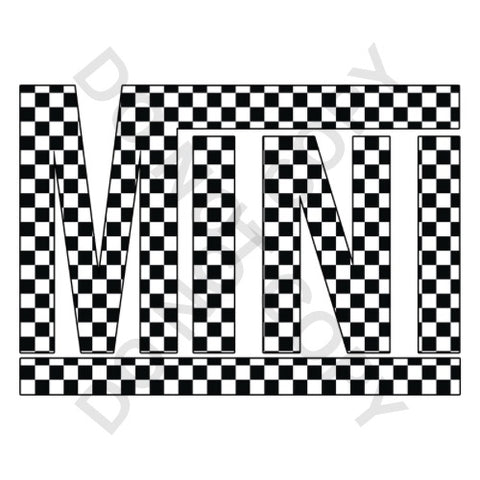 Black and White Checkered Mini DTF Print